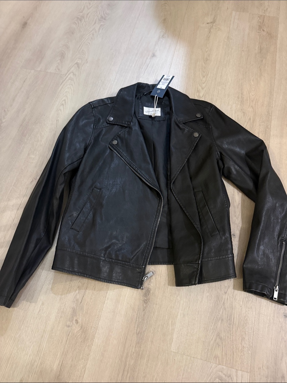 Brown Faux Leather Moto Jacket - Women